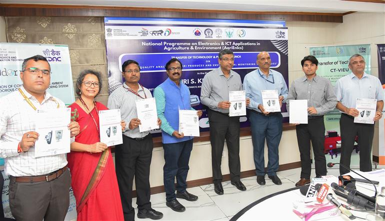 The Secretary, Ministry of Electronics & IT, Shri S Krishnan launched the products developed under the National Programme on Electronics and ICT in Agriculture and Environment (AgriEnIcs) as well as announced the Transfer of Technology, in New Delhi on October 08, 2025.