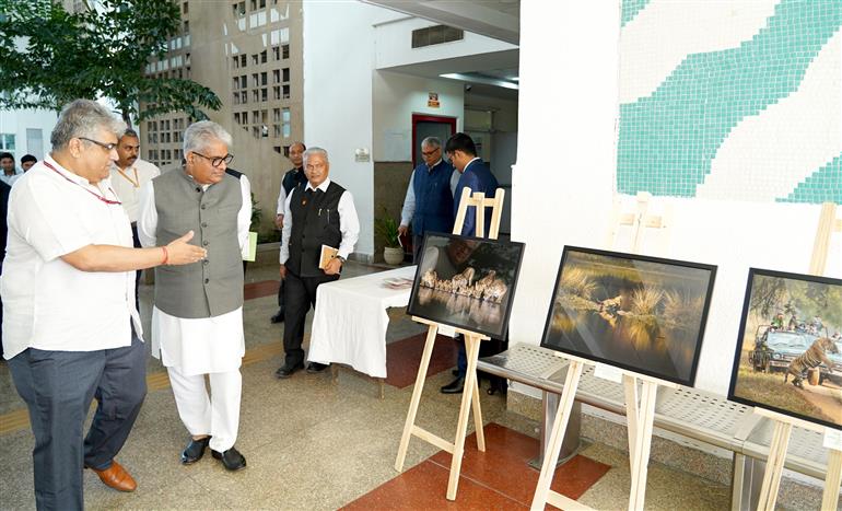 The Union Minister for Environment, Forest and Climate Change, Shri Bhupender Yadav attends the Award Ceremony of Global Big Cats Photography Competition 2025, in New Delhi on October 08, 2025. 