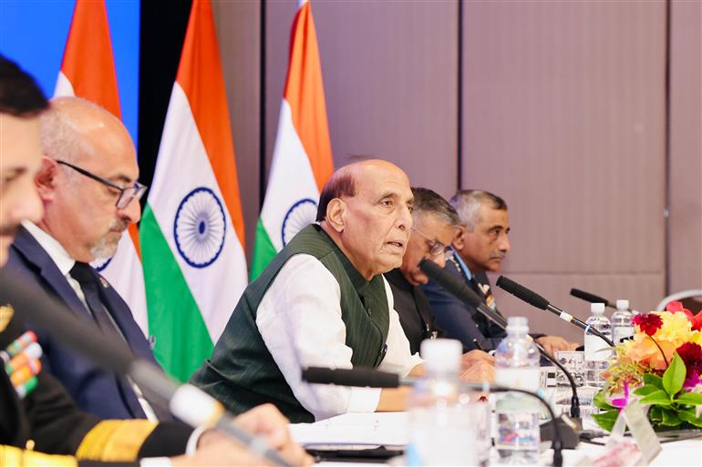 The Union Minister for Defence, Shri Rajnath Singh addressing maiden India-Australia Defence Industry Business Roundtable in Sydney, Australia on October 10, 2025.