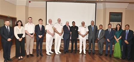The Minister of State for Defence, Shri Sanjay Seth in a group photograph with the United Kingdom’s Minister of State for Defence (Minister for the House of Lords), Mr Vernon Coaker in Mumbai, Maharashtra on October 10, 2025.
