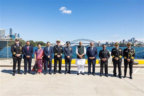 The Union Minister for Defence, Shri Rajnath Singh visits HMAS Kuttabul in Sydney, Australia on October 10, 2025.