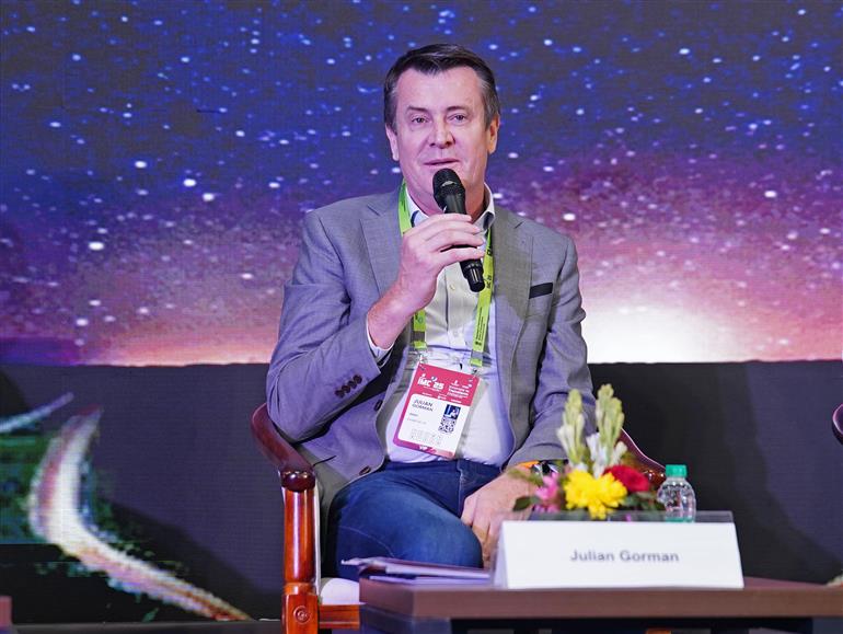 Glimpses of India Mobile Congress 2025 at Yashobhoomi, Dwarka, in Delhi on October 10, 2025.