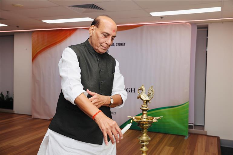 The Union Minister for Defence, Shri Rajnath Singh attends a special event hosted by the Consulate General of India in Sydney, Australia on October 10, 2025.