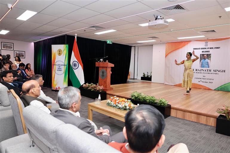 The Union Minister for Defence, Shri Rajnath Singh attends a special event hosted by the Consulate General of India in Sydney, Australia on October 10, 2025.