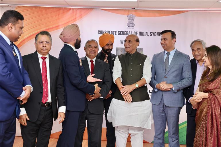 The Union Minister for Defence, Shri Rajnath Singh attends a special event hosted by the Consulate General of India in Sydney, Australia on October 10, 2025.