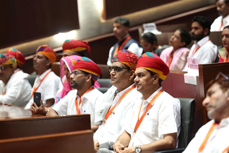 Gathering at the special Krishi programme on the sidelines of the launch, inauguration, laying the foundation stone and dedicates various projects and schemes in Agriculture and Allied Sectors held at Indian Agricultural Research Institute, in New Delhi on October 11, 2025. PM addressing on the occasion.