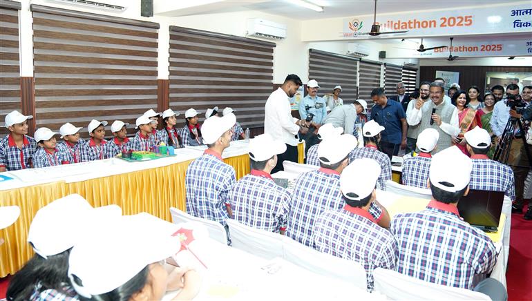The Union Minister of Education, Shri Dharmendra Pradhan visits on the sidelines of the ‘Mega School Innovation Event’ held under the Viksit Bharat Buildathon-2025 at PM Shri Kendriya Vidyalaya No. 2, Delhi Cantt, in New Delhi on October 13, 2025.