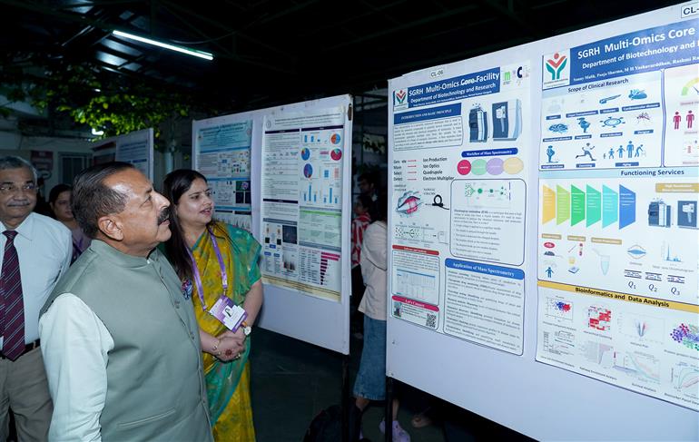 The Minister of State for Science & Technology (Independent Charge), Earth Sciences (Independent Charge), Prime Minister’s Office, Personnel, Public Grievances & Pensions, Atomic Energy and Space, Dr. Jitendra Singh attends the Workshop on Harnessing Artificial Intelligence for Multi-Omics Data Integration and Analysis Organised by Department of Biotechnology and Research, at Sir Ganga Ram Hospital, in New Delhi on October 15, 2025. 