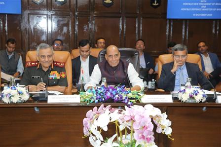 Glimpses of meeting between the Union Minister for Defence, Shri Rajnath Singh with the Vice President of Brazil Mr. Geraldo Alckmin and Defence Minister of Brazil Mr Jose Mucio Monteiro Filho, in New Delhi on October 15, 2025.