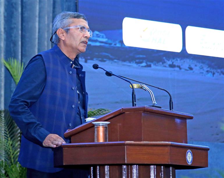 The Defence Secretary, Shri Rajesh Kumar Singh delivering the inaugural address at the ‘Strategic Insight Conference on Indigenous Development of Critical Technologies for Air Power’ organised by the Centre for Aerospace Power and Strategic Studies (CAPSS) at DRDO Bhawan, in New Delhi on October 17, 2025.