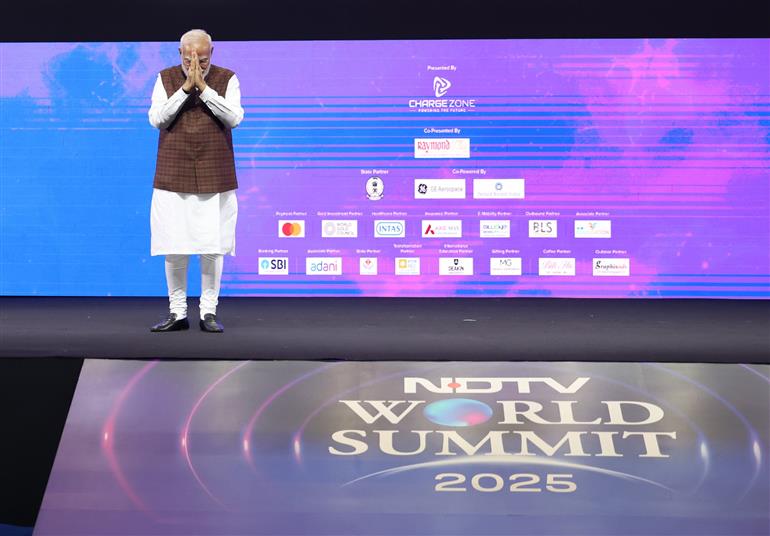 PM at the NDTV World Summit-2025, in New Delhi on October 17, 2025.
