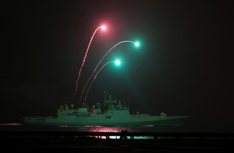 PM witnesses Night Flying Operations at INS Vikrant on October 20, 2025.