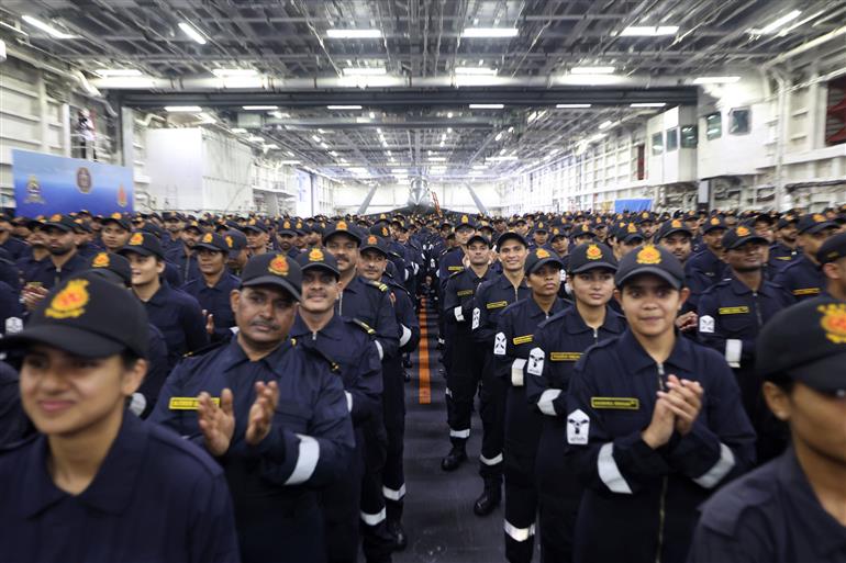 PM celebrates Diwali with armed forces personnel on board the INS Vikrant on October 20, 2025.