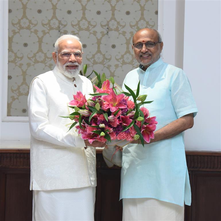 The Vice-President of India & Chairman of the Rajya Sabha, Shri C. P. Radhakrishnan warmly received PM and exchanged Deepawali greetings at Vice-President’s Enclave, in New Delhi on October 20, 2025.