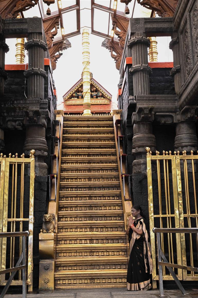 The President of India, Smt. Droupadi Murmu performed Darshan and Puja at the Sabarimala Temple, in Kerala on October 22, 2025.
