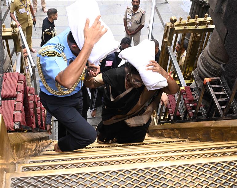 The President of India, Smt. Droupadi Murmu performed Darshan and Puja at the Sabarimala Temple, in Kerala on October 22, 2025.