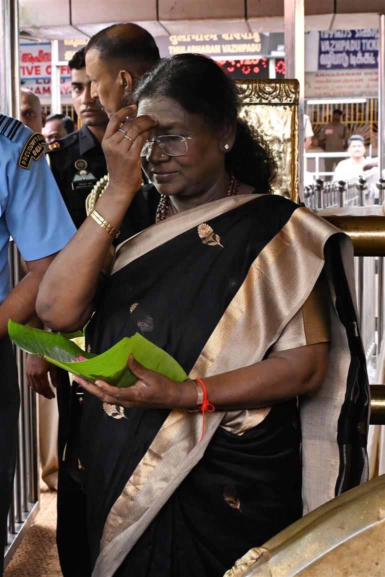 The President of India, Smt. Droupadi Murmu performed Darshan and Puja at the Sabarimala Temple, in Kerala on October 22, 2025.