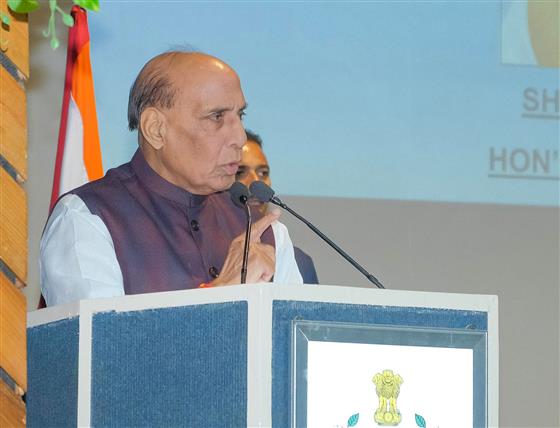 The Union Minister for Defence, Shri Rajnath Singh addressing at the book release event for ‘Civil- Military Fusion as a Metric of National Power and Comprehensive Security’, written by Lt. Gen (Retd) Raj Shukla, in New Delhi on October 22, 2025.