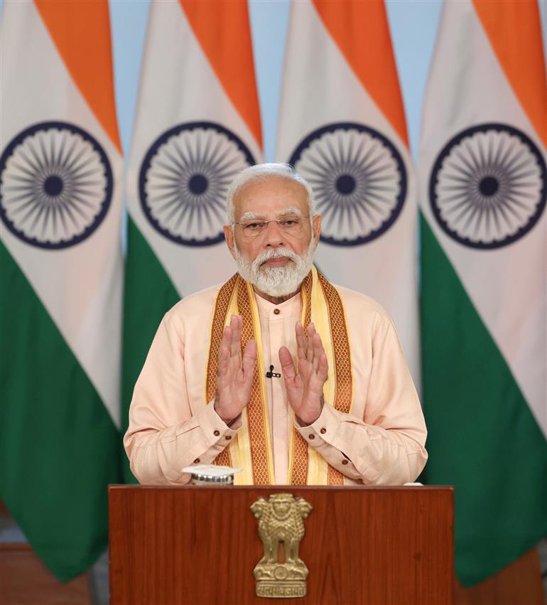 PM addressing at Rozgar Mela via video conferencing on October 24, 2025.