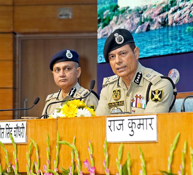 Director General, Border Security Force (BSF), Shri Daljit Singh Chaudhary addressing a Curtain Raiser Press Conference on Rashtriya Ekta Diwas-2025 celebration at National Media Centre, in New Delhi on October 24, 2025.