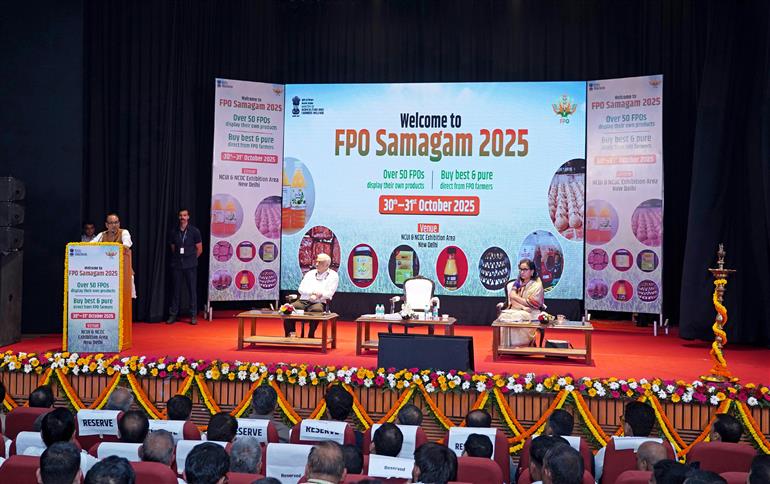 The Union Minister of Agriculture & Farmers Welfare and Rural Development, Shri Shivraj Singh Chouhan addressing at inauguration of the National FPO Conclave 2025, in New Delhi on October 30, 2025.
