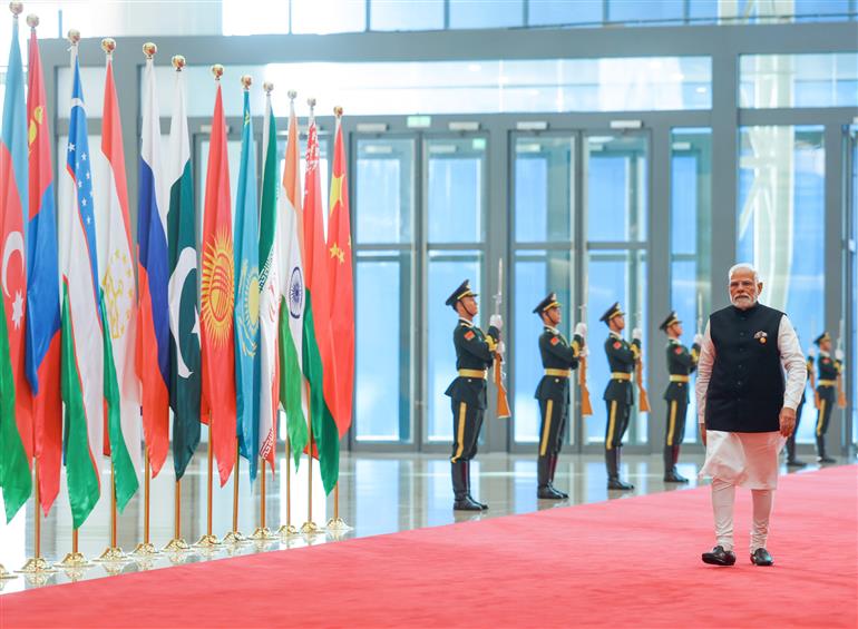 PM arrives at SCO Summit in Tianjin, China on September 01, 2025.:Prime Minister's Office PM arrives at SCO Summit in Tianjin, China on September 01, 2025.:Prime Minister