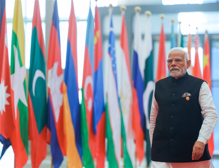 PM arrives at SCO Summit in Tianjin, China on September 01, 2025.:Prime Minister's Office PM arrives at SCO Summit in Tianjin, China on September 01, 2025.:Prime Minister