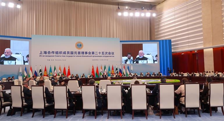 PM addresses the SCO Summit in Tianjin, China on September 01, 2025.:Prime Minister's Office PM addresses the SCO Summit in Tianjin, China on September 01, 2025.:Prime Minister