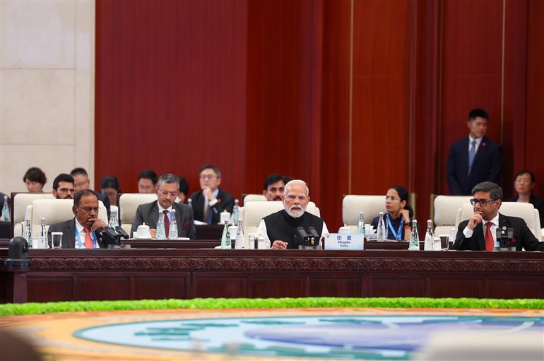 PM addresses the SCO Summit in Tianjin, China on September 01, 2025.:Prime Minister's Office PM addresses the SCO Summit in Tianjin, China on September 01, 2025.:Prime Minister