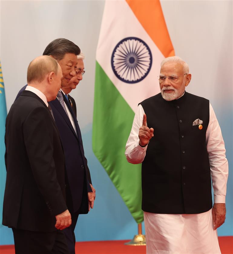 PM at Family photos during SCO Summit 2025 in Tianjin, China on September 01, 2025.