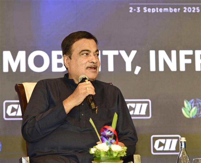The Union Minister of Road Transport and Highways, Shri Nitin Gadkari addressing the 20th Global Sustainability Summit, in New Delhi on September 02, 2025.