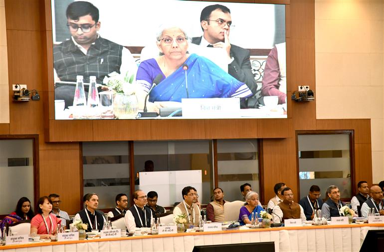 The Union Minister for Finance and Corporate Affairs, Smt. Nirmala Sitharaman chairs the 56th meeting of the GST Council, in New Delhi on September 03, 2025.

:Ministry of Finance