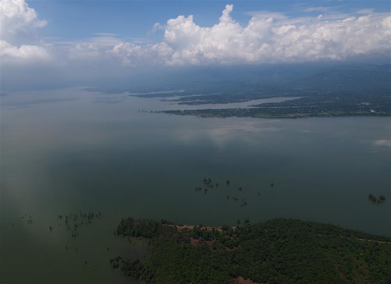 PM undertakes an aerial survey of Flood and Landslide affected areas, in Himachal Pradesh on September 09, 2025.