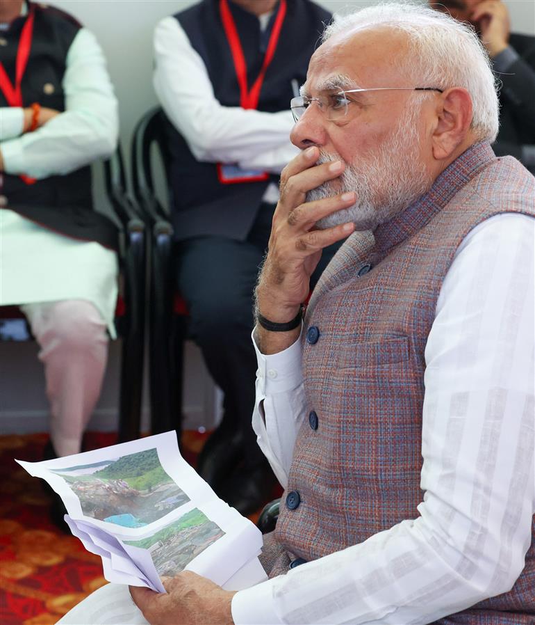 PM meeting with Flood affected-persons, in Himachal Pradesh on September 09, 2025.