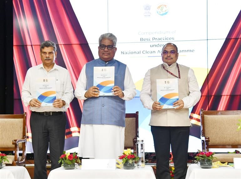 The Union Minister for Environment, Forest and Climate Change, Shri Bhupender Yadav attends the Swachh Vayu Sarvekshan Awards & Wetland Cities Recognition Ceremony held at Indira Paryavaran Bhawan, in New Delhi on September 09, 2025.