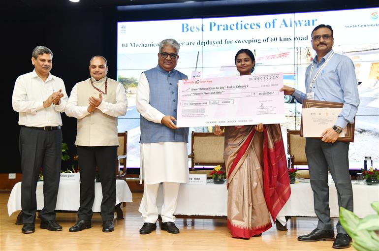The Union Minister for Environment, Forest and Climate Change, Shri Bhupender Yadav attends the Swachh Vayu Sarvekshan Awards & Wetland Cities Recognition Ceremony held at Indira Paryavaran Bhawan, in New Delhi on September 09, 2025.