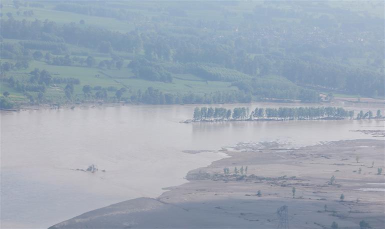 PM undertakes an aerial survey of Flood affected areas, in Punjab on September 09, 2025.