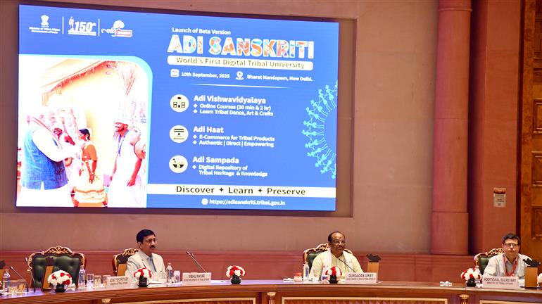The Minister of State for Tribal Affairs, Shri Durgadas Uikey attends the Two-day National Conference on Adi Karmayogi Abhiyan, in New Delhi on September 10, 2025.