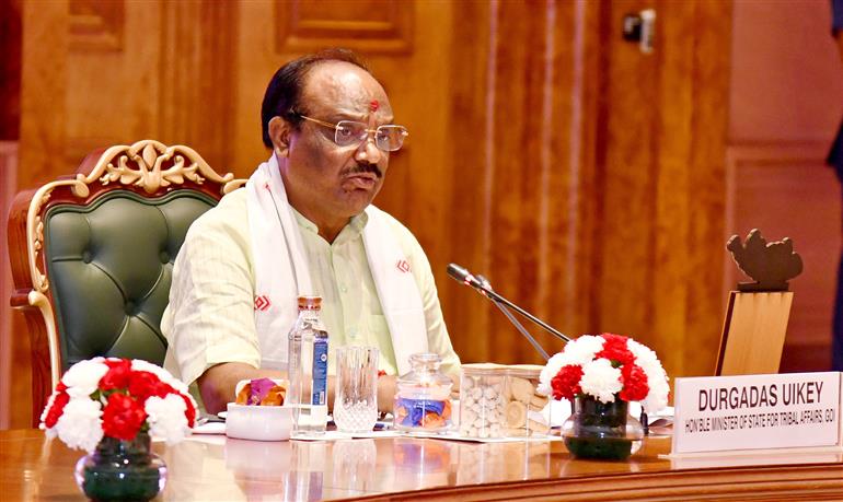 The Minister of State for Tribal Affairs, Shri Durgadas Uikey attends the Two-day National Conference on Adi Karmayogi Abhiyan, in New Delhi on September 10, 2025.