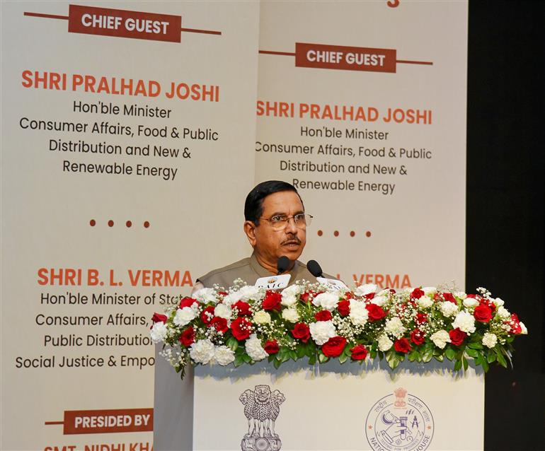 The Union Minister for Consumer Affairs, Food and Public Distribution, Shri Pralhad Joshi addressing at the 114th Foundation Year Celebrations of National Test House (NTH) in New Delhi, on September 10, 2025.