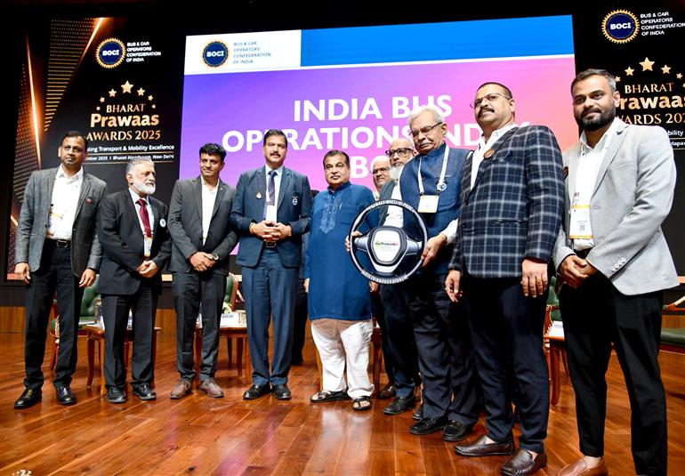 The Union Minister of Road Transport and Highways, Shri Nitin Gadkari attends the BOCI’s Bharat Prawaas Awards, in New Delhi on September 11, 2025.