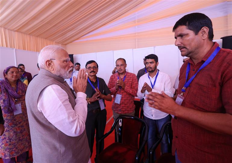 PM interacting with Flood affected-families, in Uttarakhand on September 11, 2025.