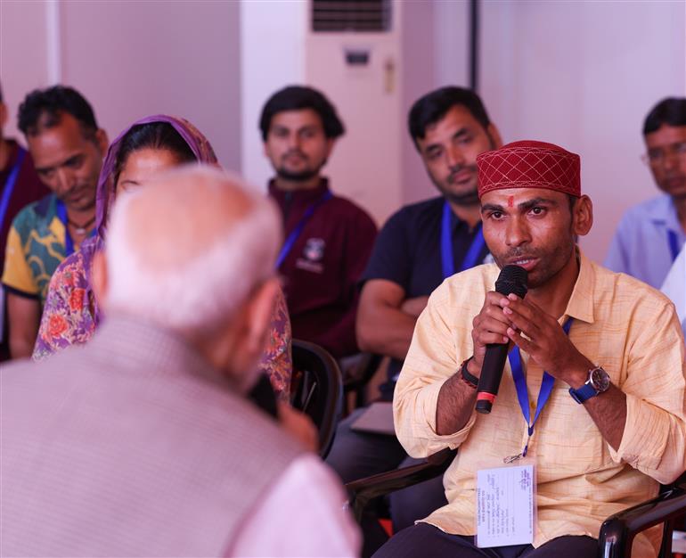 PM interacting with Flood affected-families, in Uttarakhand on September 11, 2025.