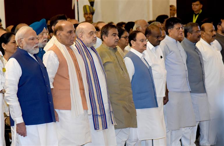 The President of India, Smt Droupadi Murmu administered the Oath of Office of Vice President of India to Shri C. P. Radhakrishnan at a Swearing-in-Ceremony held at Ganatantra Mandap, in Rashtrapati Bhavan, New Delhi on September 12, 2025.