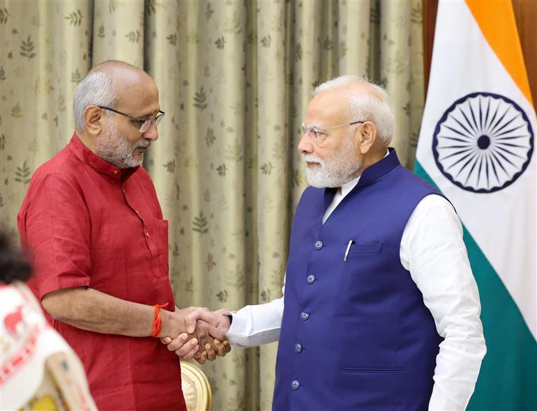 PM attends the oath taking ceremony of Vice President of India at Rashtrapati Bhavan, in New Delhi on September 12, 2025.