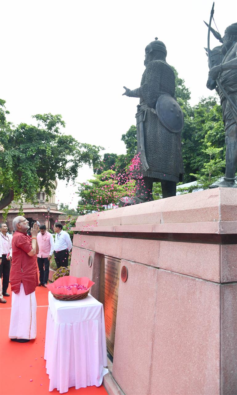 The Vice President of India, Shri C.P. Radhakrishnan paid floral tributes at Prerna Sthal in Parliament House, New Delhi on September 12, 2025.