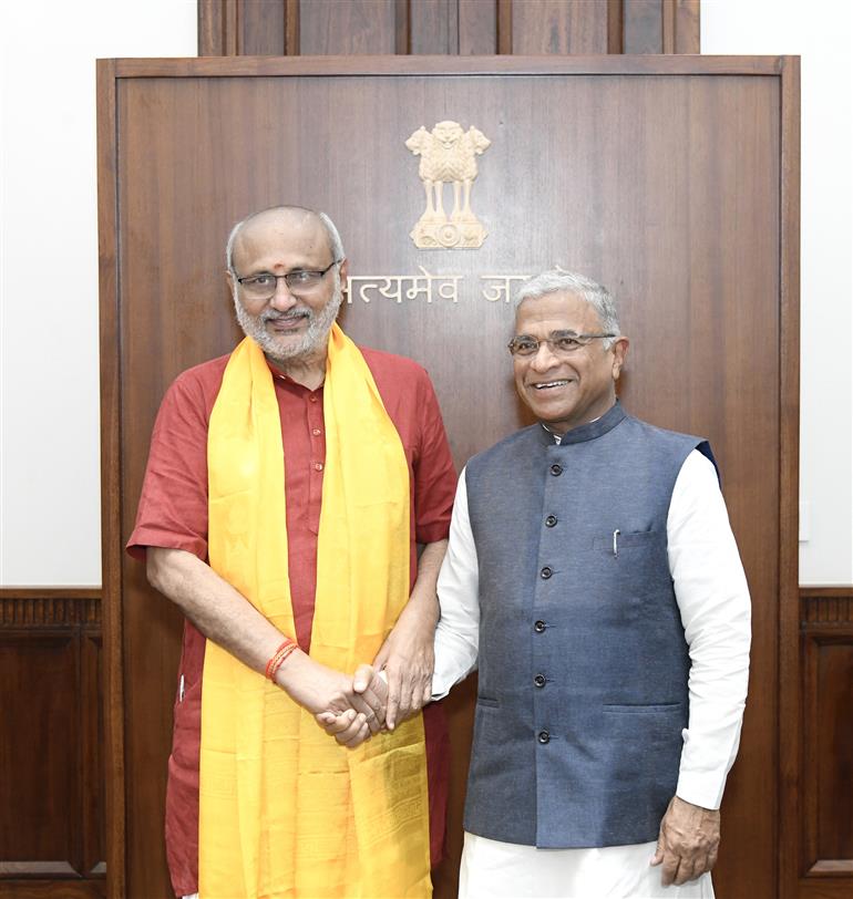 The Vice-President of India, Shri C. P. Radhakrishnan, assumes charge as Chairman of the Rajya Sabha, at Parliament House, in New Delhi on September 12, 2025.