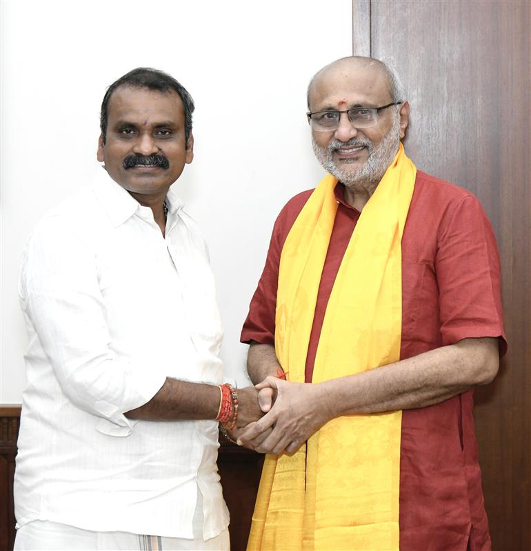 The Vice-President of India, Shri C. P. Radhakrishnan, assumes charge as Chairman of the Rajya Sabha, at Parliament House, in New Delhi on September 12, 2025.