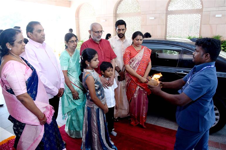 The Vice President of India, Shri C.P. Radhakrishnan at Vice President’s Enclave, in New Delhi on September 12, 2025.