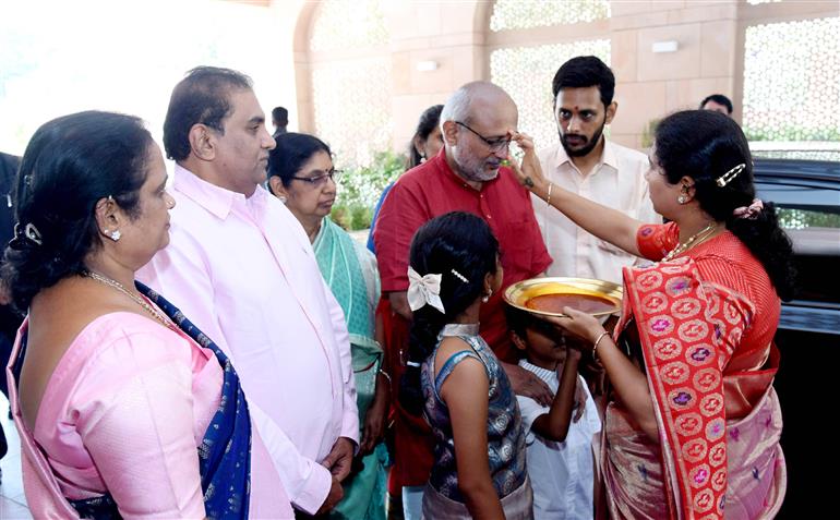 The Vice President of India, Shri C.P. Radhakrishnan at Vice President’s Enclave, in New Delhi on September 12, 2025.